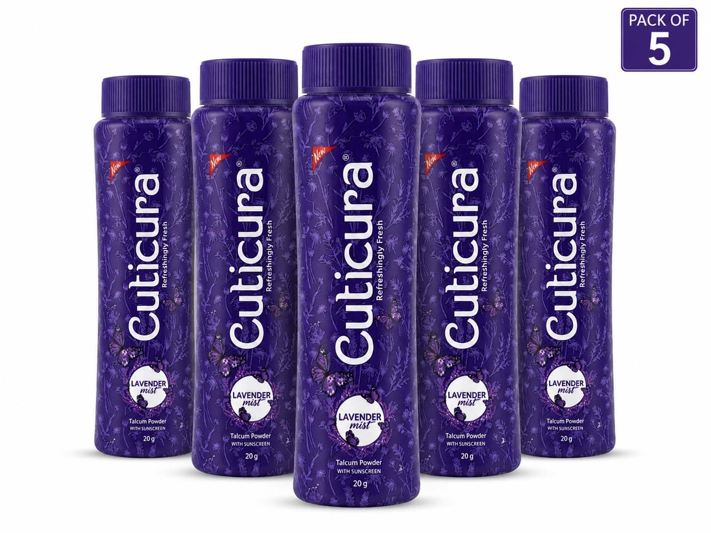 Cuticura Lavender Mist Talcum Powder (pack of 5)